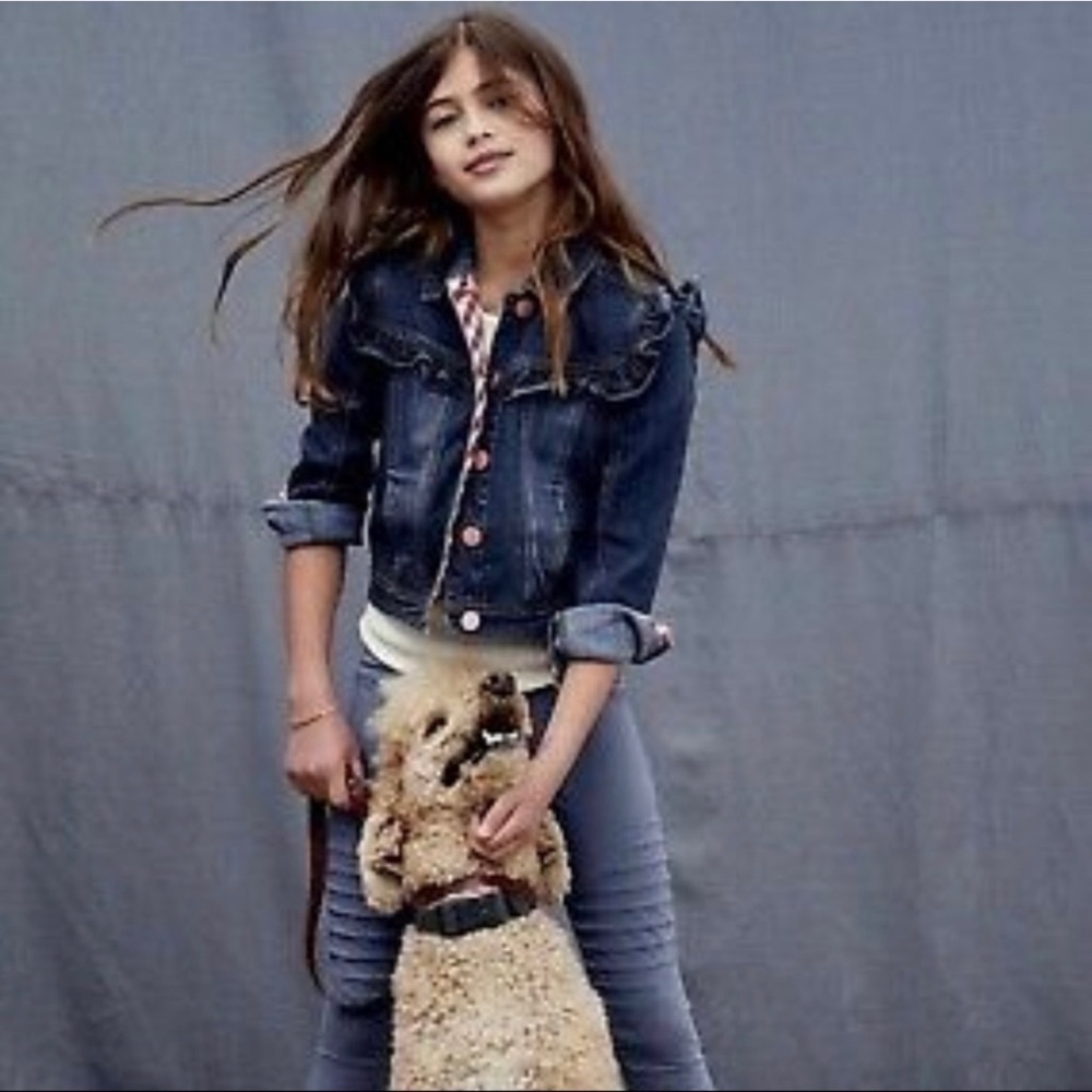 Matilda Jane Collins Ruffle Denim Jacket EUC